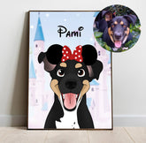 Disney Style Head Portrait of your Pet - Movie Custom Personalized Cartoon Portrait - Adventures of Rubi